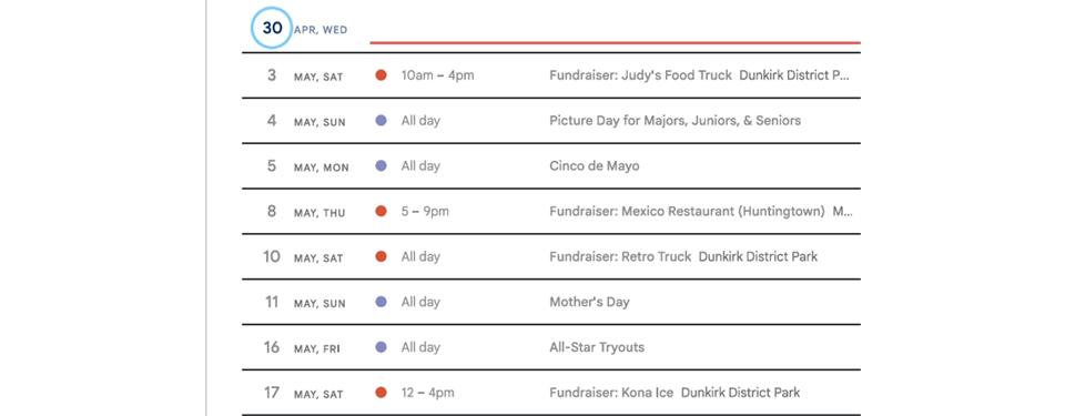 NCLL Event and Fundraising Calendar