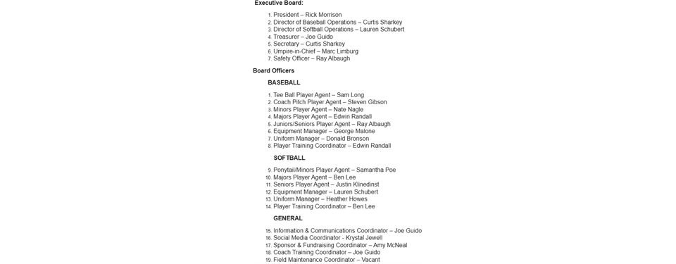 Newly Elected 2026 NCLL Board Members